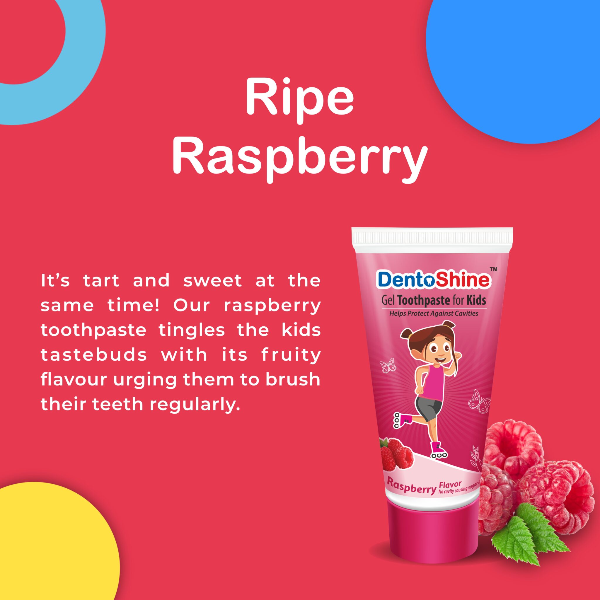 DentoShine Gel Toothpaste for Kids | Pack of 3 (Raspberry Flavor ...