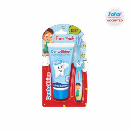 DentoShine Gel Toothpaste for Kids (Bubblegum (fun pack), 80g) | IDA Accepted
