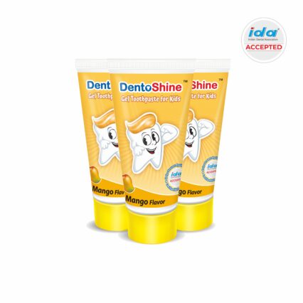 DentoShine Gel Toothpaste for Kids | Pack of 3 (Mango Flavor)  |  IDA Accepted