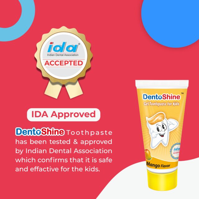 DentoShine Gel Toothpaste for Kids | Pack of 3 (Mango Flavor) | IDA Accepted | Ages 2+ - Image 2