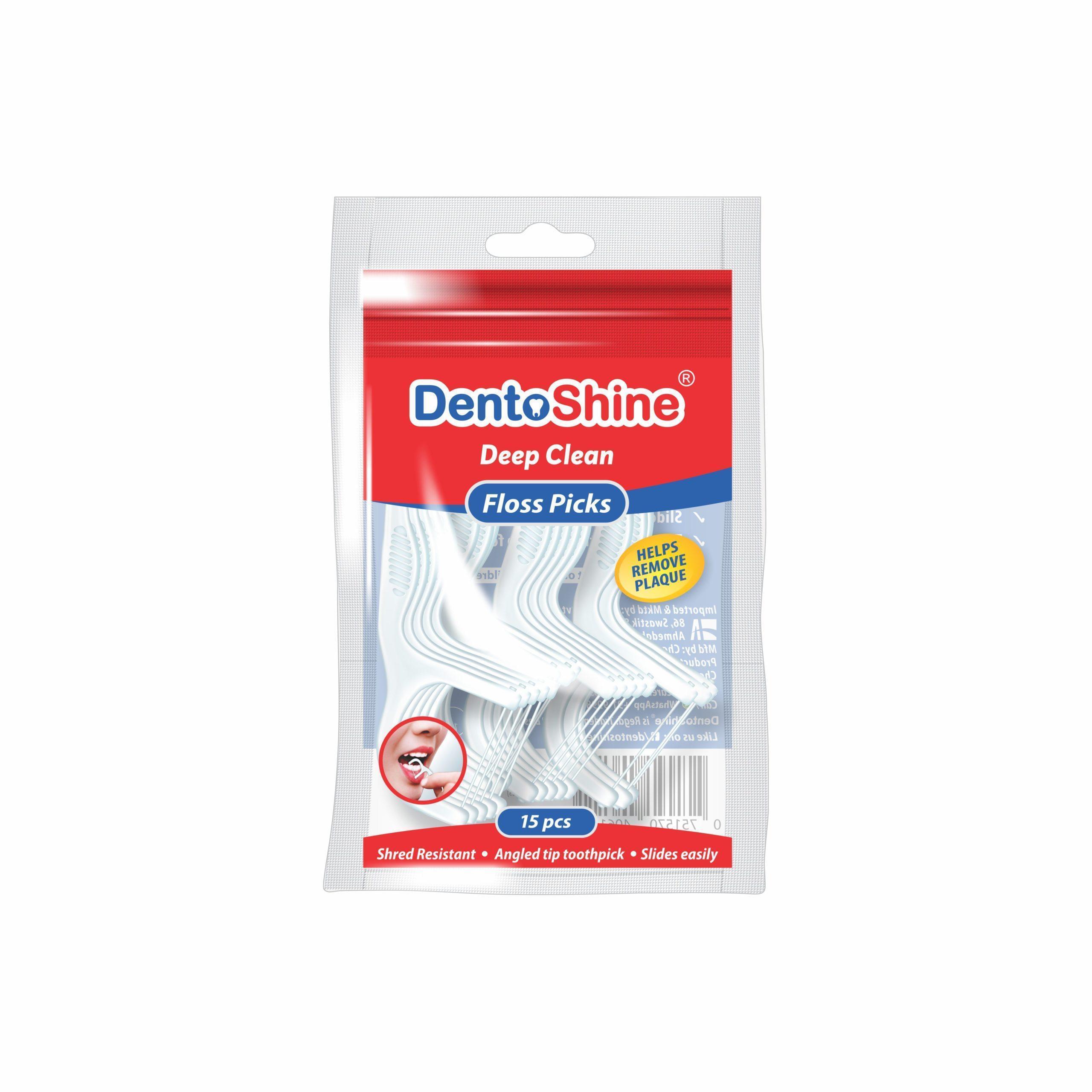 Deep Clean Floss Picks - 15 count Resealable Poly Bag