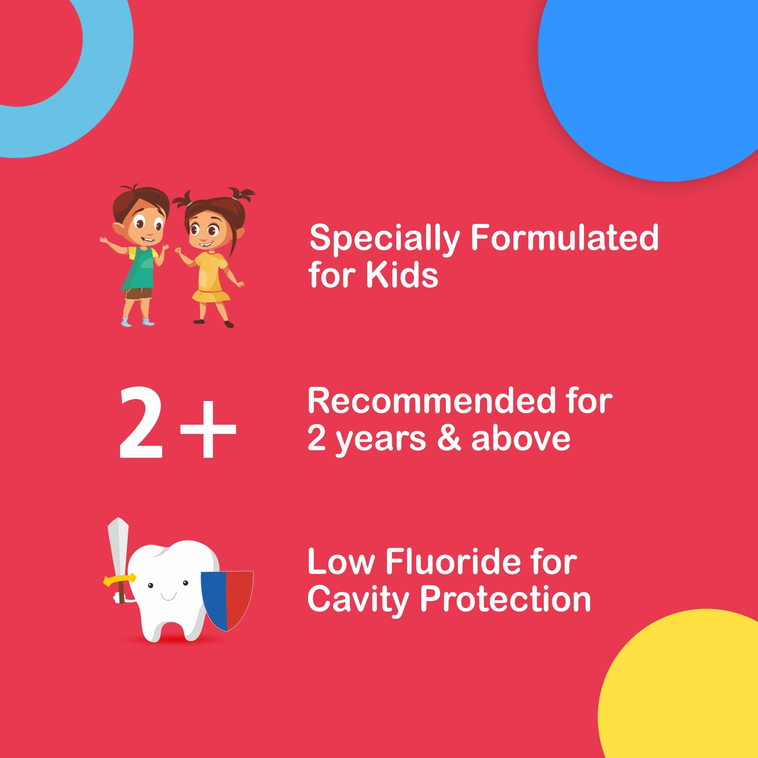 Dentoshine Fun Pack for Kids - (Watermelon, Orange & Raspberry + 3 Toothbrush) Toothpaste (120 g, Pack of 3) | IDA Accepted | Ages 2+ - Image 5