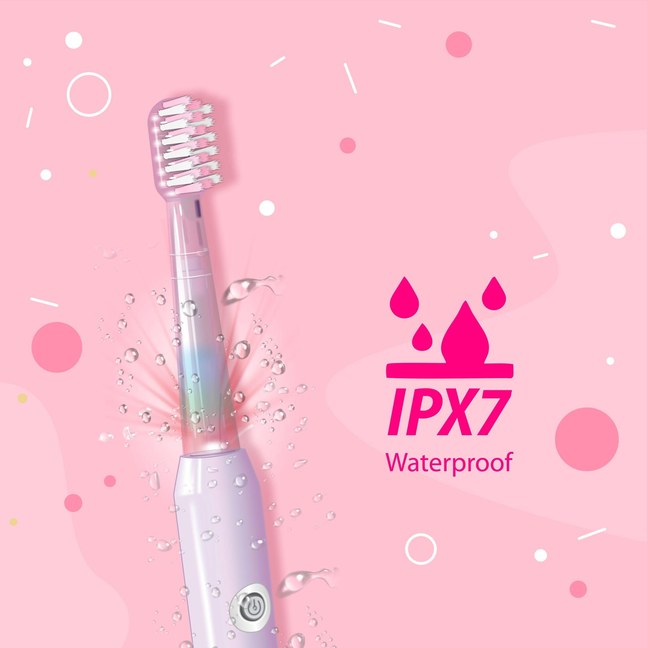 DentoShine Sonic Plus Electric Toothbrush for kids (Ages 3+) | 3 modes of cleaning & 2 extra brush heads (Pink) - Image 3