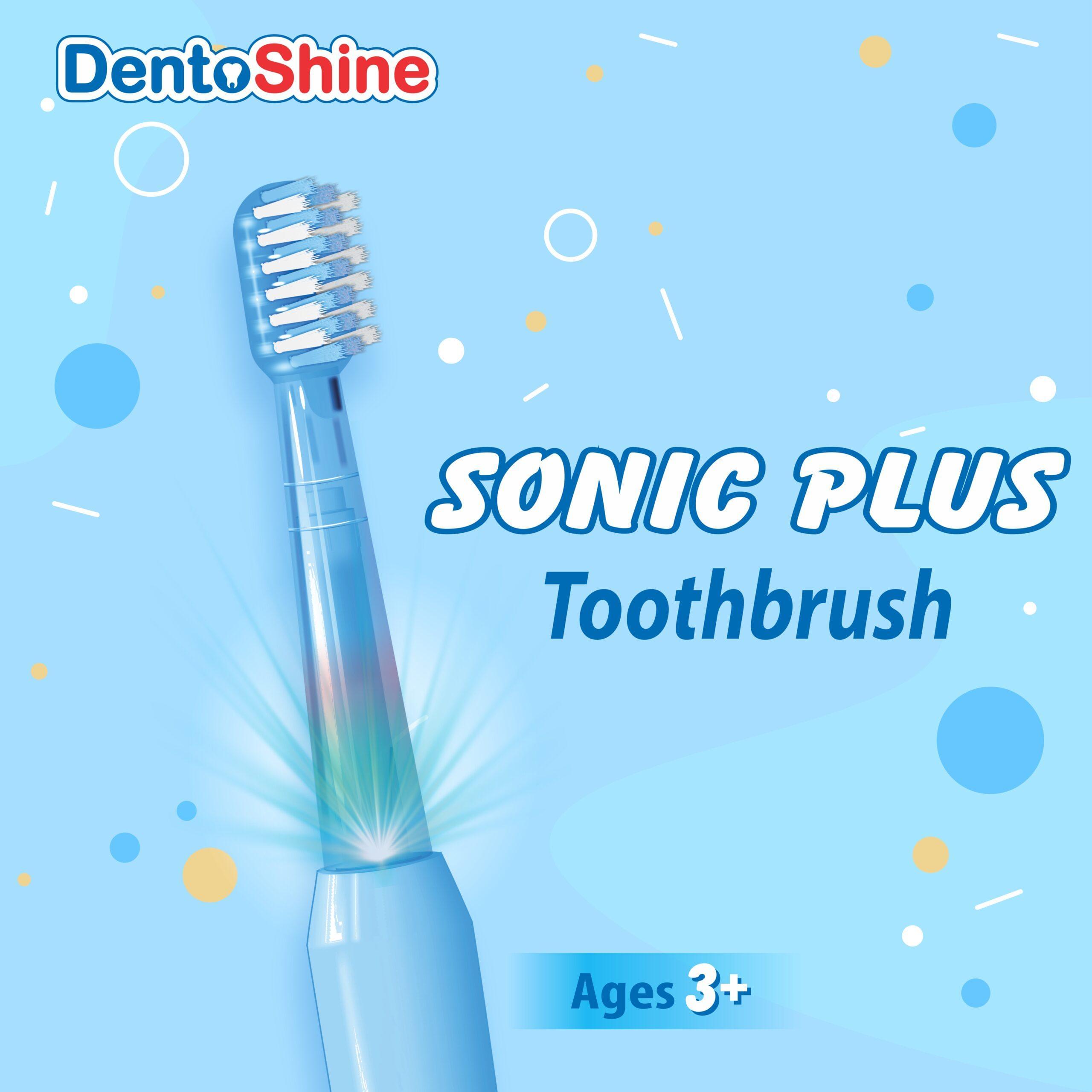DentoShine Sonic Plus Electric Toothbrush for kids (Ages 3+) | 3 modes of cleaning & 2 extra brush heads (Blue) - Image 7