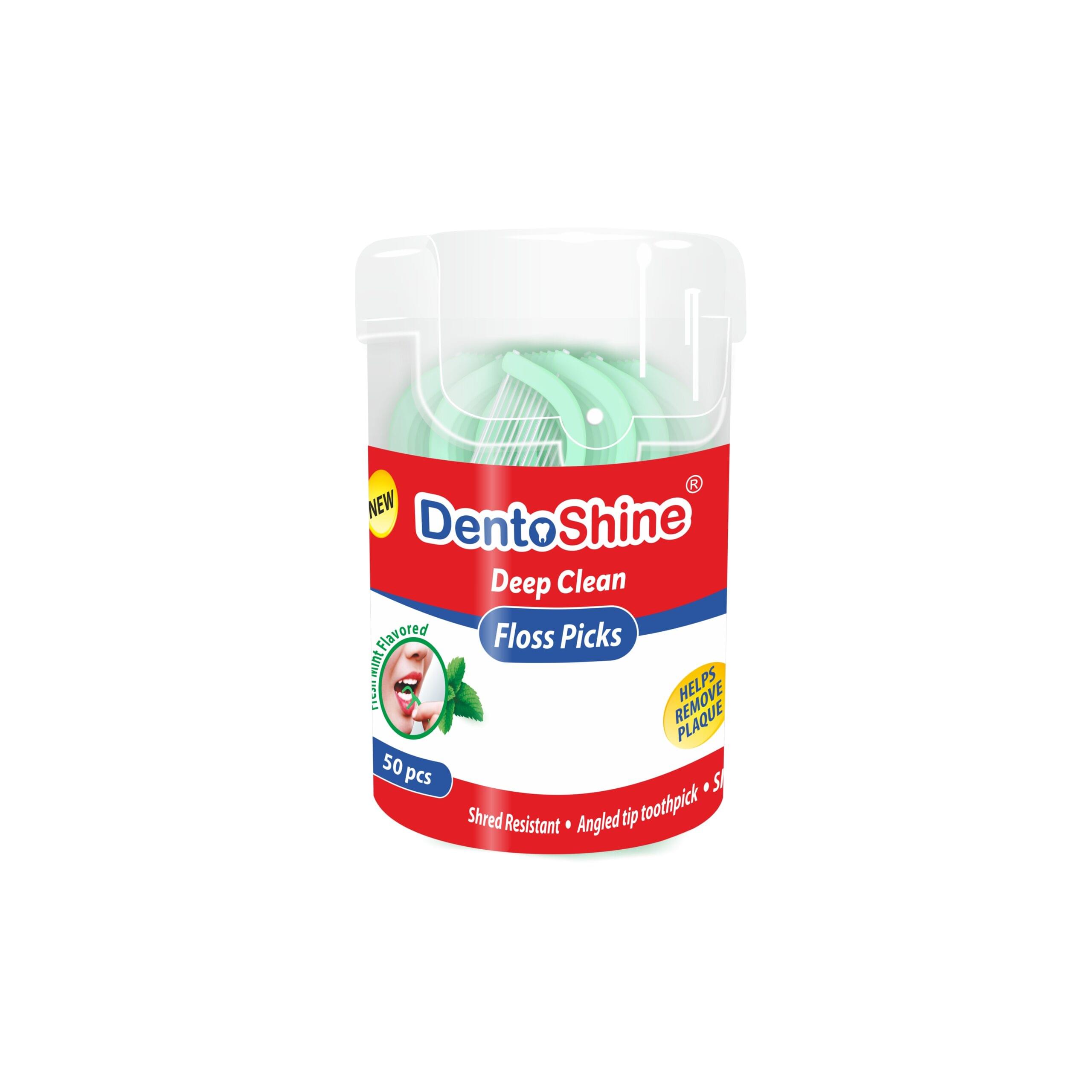 Dentoshine Deep Clean Dental Picks -Mint Flavored 50 ct CAN