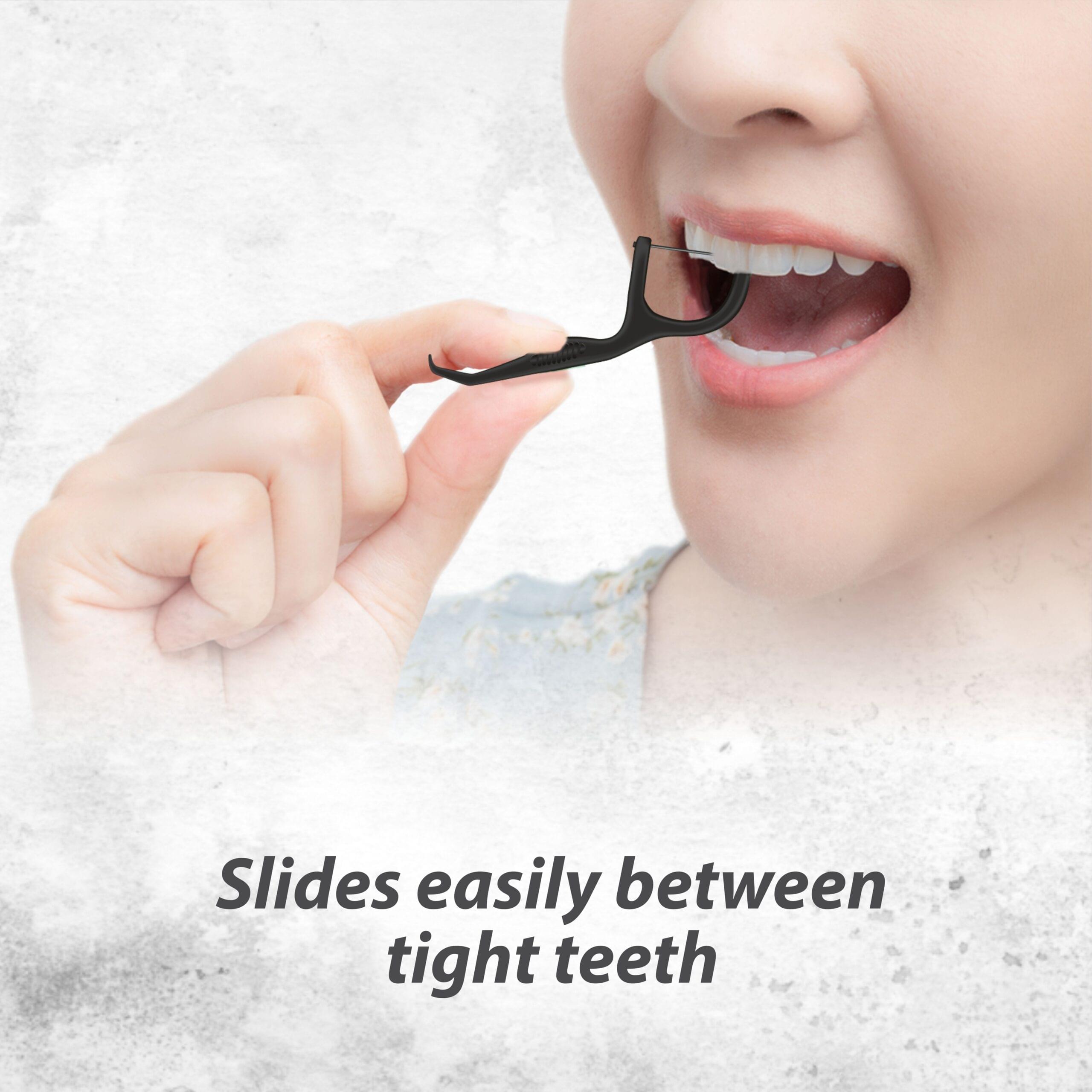 Dentoshine Deep Clean Dental Picks -Charcoal Flavored 50 ct CAN x 3 (Pack of 3) - Image 3