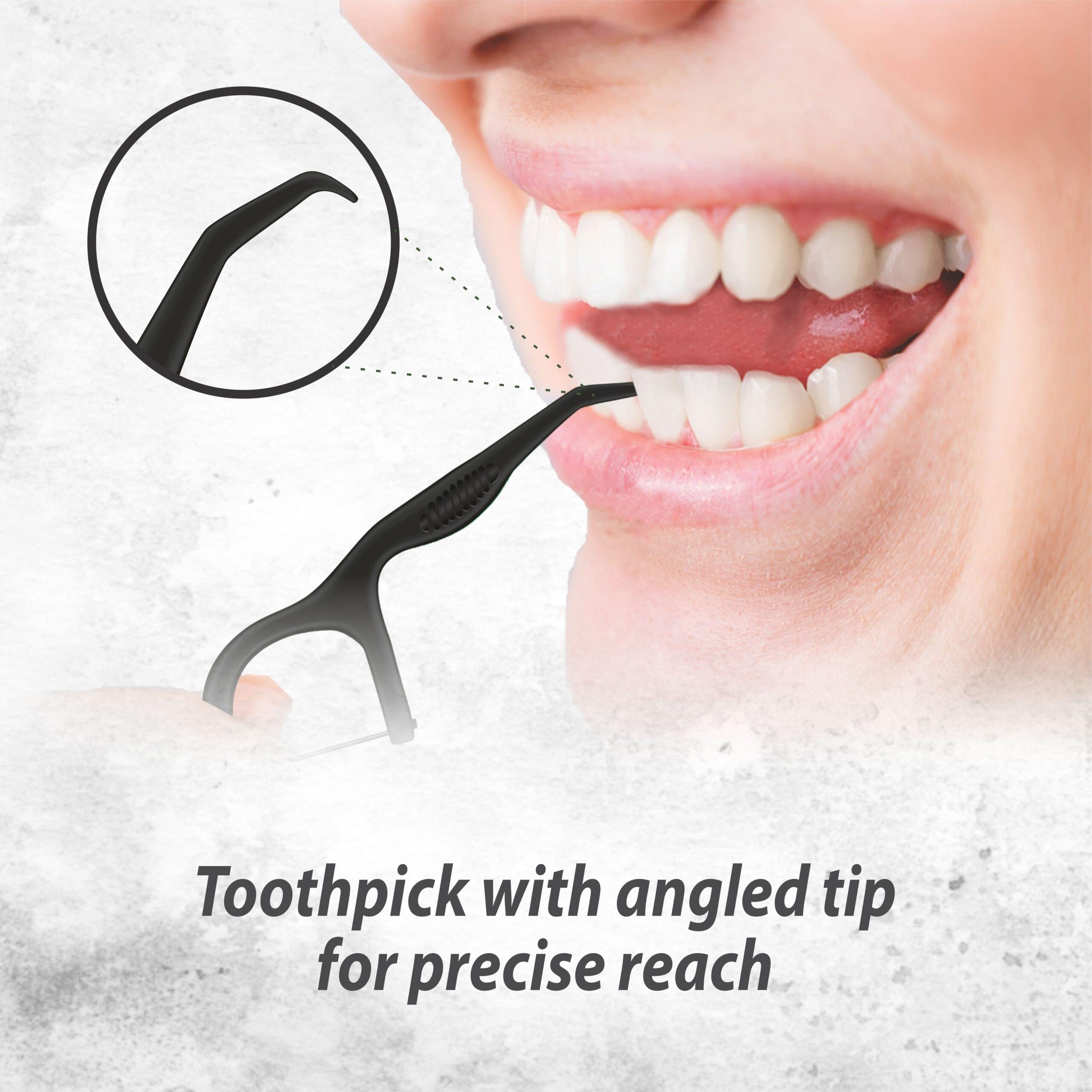 Dentoshine Deep Clean Dental Picks -Charcoal Flavored 50 ct CAN x 3 (Pack of 3) - Image 4