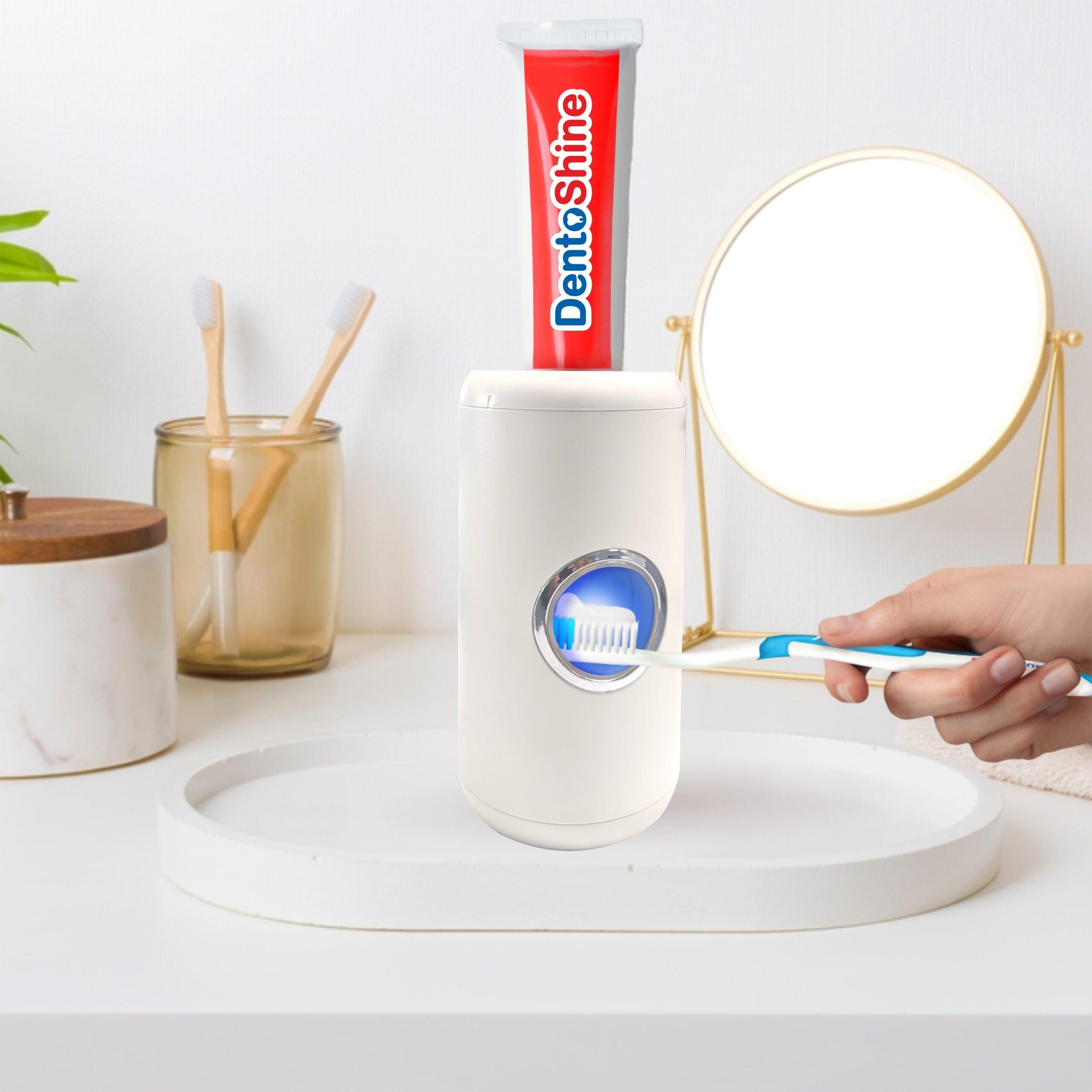 Toothpaste Dispenser, Automatic Electric Toothpaste Squeezer with Sensor Wall-Mounted for Washroom Bathroom(White)