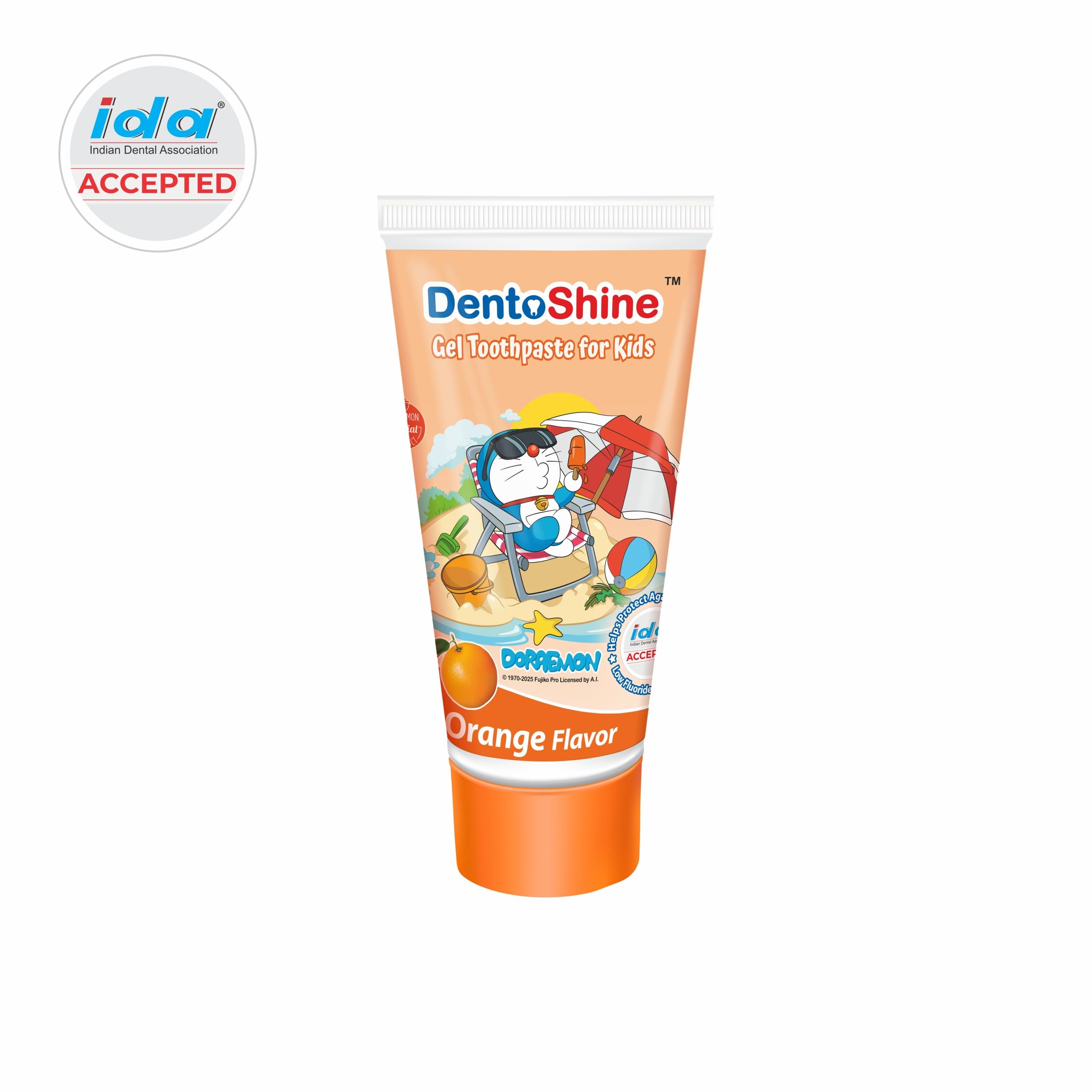 Gel Toothpaste for Kids - Orange Flavor 80 g (Doraemon) | IDA Accepted | Ages 2+