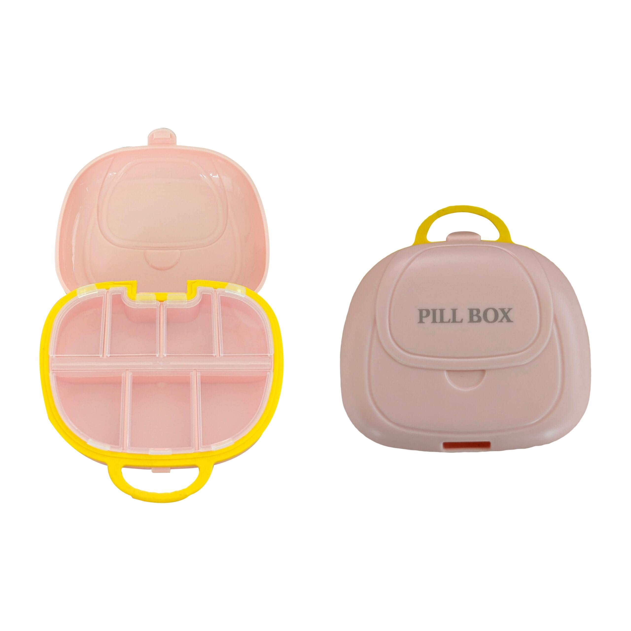 Portable Travel Pill Box Organizer with 6 Compartments – Compact Medicine Storage Case