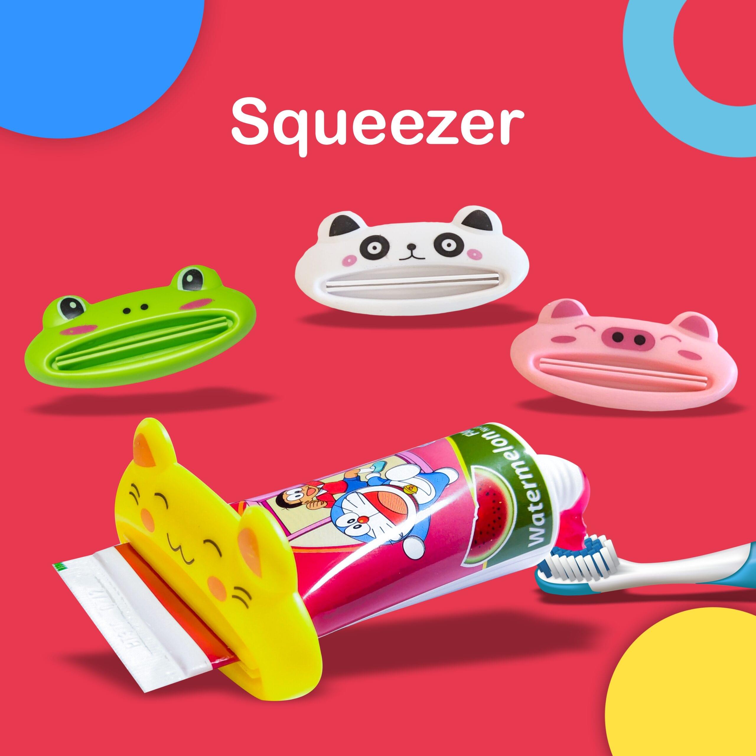 Cute Animal Toothpaste Squeezer | Pack of 3 | Frog, Pig, Cat (color may vary) - Image 2